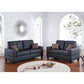 Living Room Furniture 2pc Sofa Set Black Faux Leather Tufted Sofa Loveseat W Pillows Cushion Couch CoolZStuffs