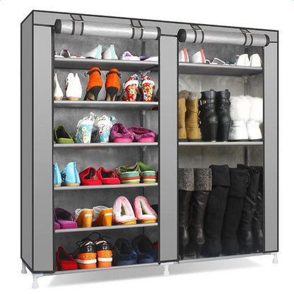 Double Row 9-grid Non-woven Shoe Cabinet CoolZStuffs