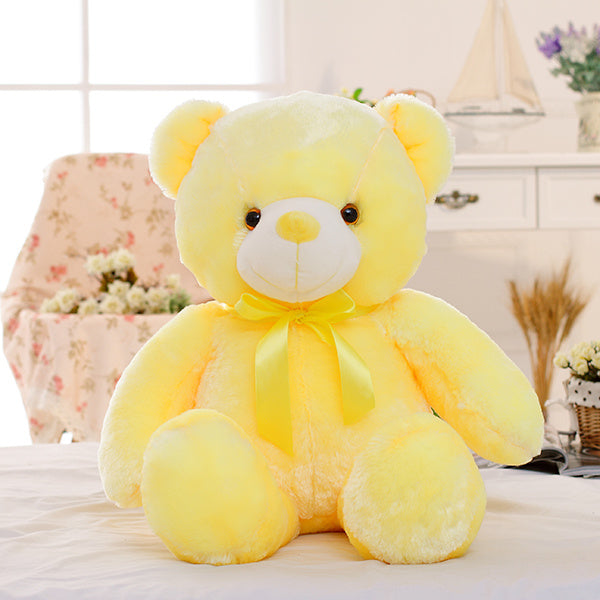 Creative Light Up LED Teddy Bear Stuffed Animals Plush Toy Colorful Glowing Christmas Gift For Kids Pillow Dress Me Up