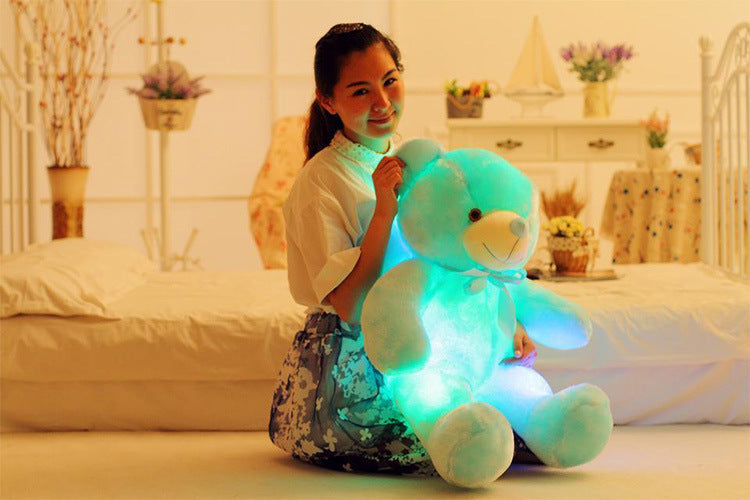 Creative Light Up LED Teddy Bear Stuffed Animals Plush Toy Colorful Glowing Christmas Gift For Kids Pillow Dress Me Up