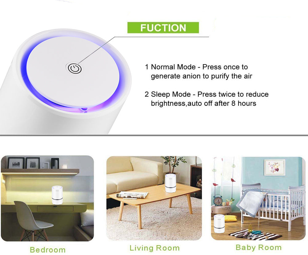 USB Air Purifier Air Cleaner for Home Low Noise Dress Me Up