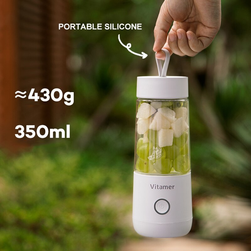 350ml Portable Blender Juicer Electric USB Rechargeable Mixer Smoothie Slushy Cup Juice Blender Bottle USB Charging Kitchen Gadgets Dress Me Up