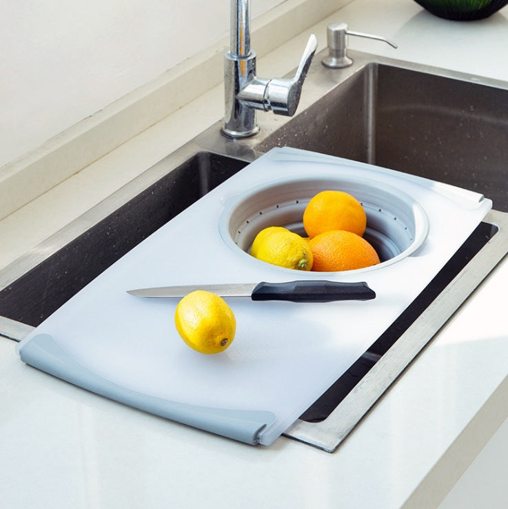 Innovative Multi-Functional 3 in 1 Chopping Board Detachable Folding Drain Basket Sink Cutting Board Dress Me Up