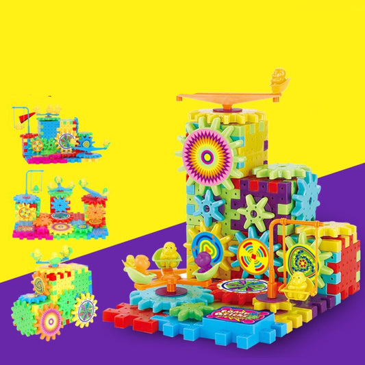 Electric Gears 3D Model Building Kits Plastic Brick Blocks Educational Toys for Kids Dress Me Up