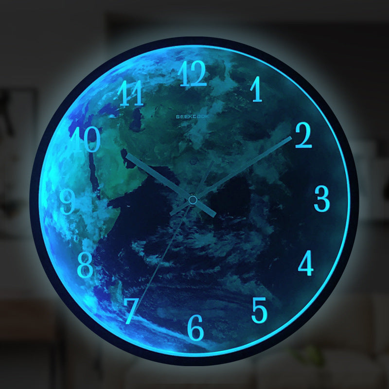 Voice-activated Induction LED Night Light Wall Clock Creative Luminous Wall Clock Dress Me Up