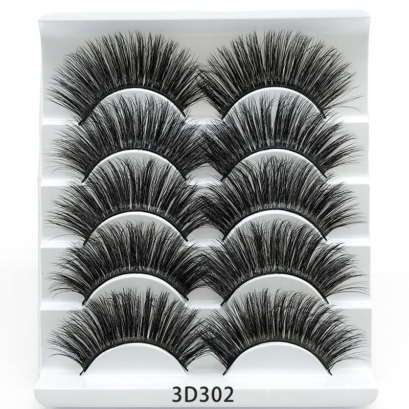 Mink False Eyelashes 3D False Eyelashes Five Pairs Of Soft Cotton Stalk Eyelashes Dress Me Up