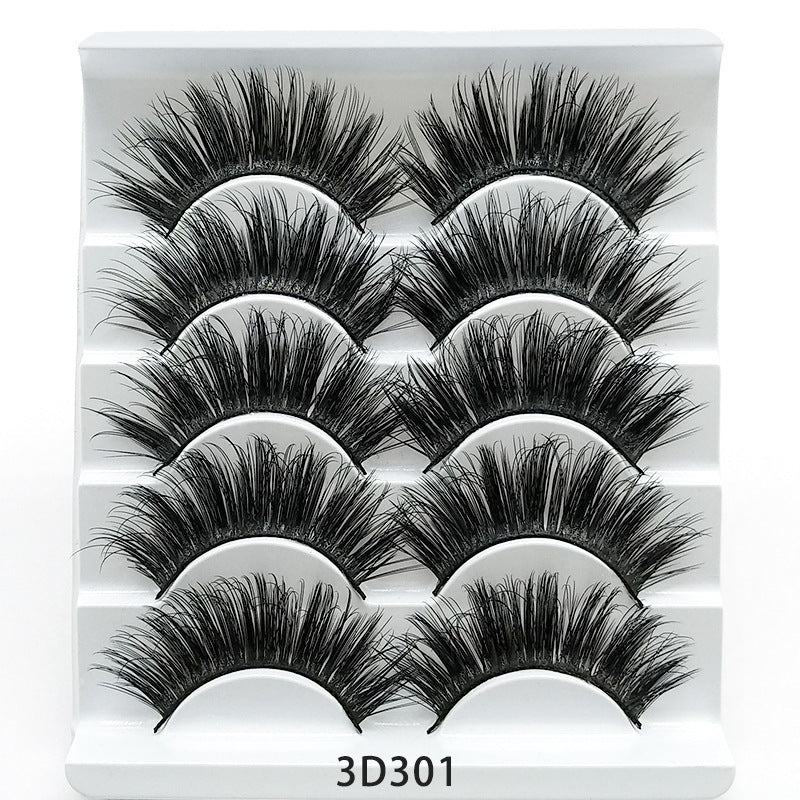 Mink False Eyelashes 3D False Eyelashes Five Pairs Of Soft Cotton Stalk Eyelashes Dress Me Up