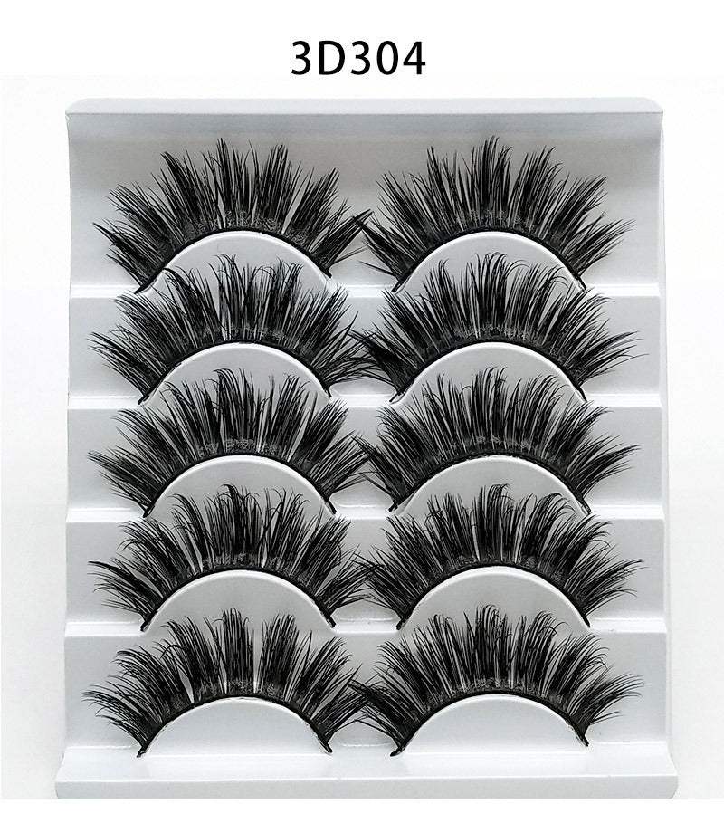 Mink False Eyelashes 3D False Eyelashes Five Pairs Of Soft Cotton Stalk Eyelashes Dress Me Up