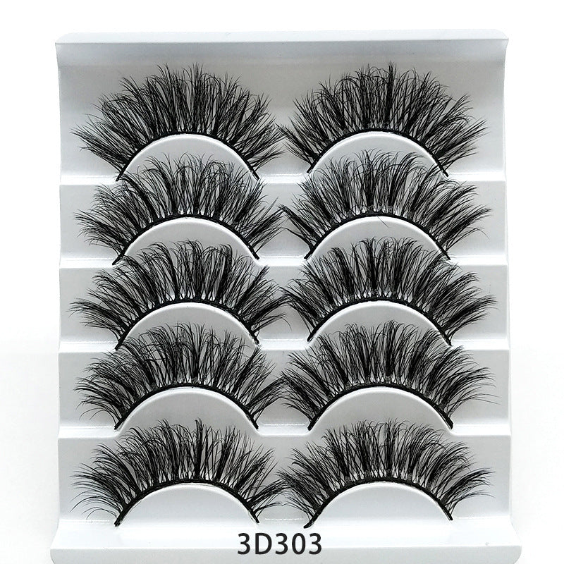 Mink False Eyelashes 3D False Eyelashes Five Pairs Of Soft Cotton Stalk Eyelashes Dress Me Up