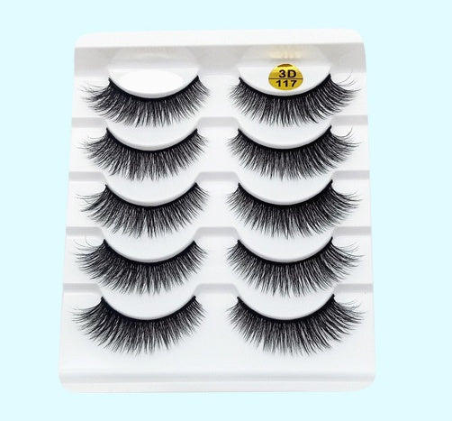 Mink False Eyelashes 3D False Eyelashes Five Pairs Of Soft Cotton Stalk Eyelashes Dress Me Up