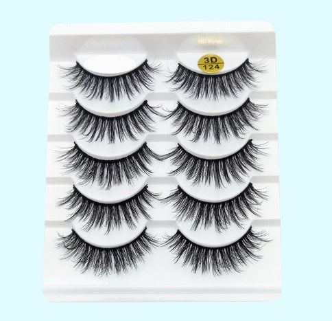 Mink False Eyelashes 3D False Eyelashes Five Pairs Of Soft Cotton Stalk Eyelashes Dress Me Up