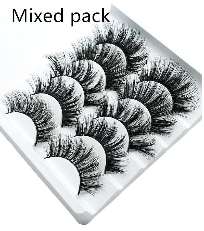 Mink False Eyelashes 3D False Eyelashes Five Pairs Of Soft Cotton Stalk Eyelashes Dress Me Up