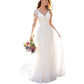 Sexy Backless Deep V-neck Wedding Dress Women White Evening Dress Dress Me Up