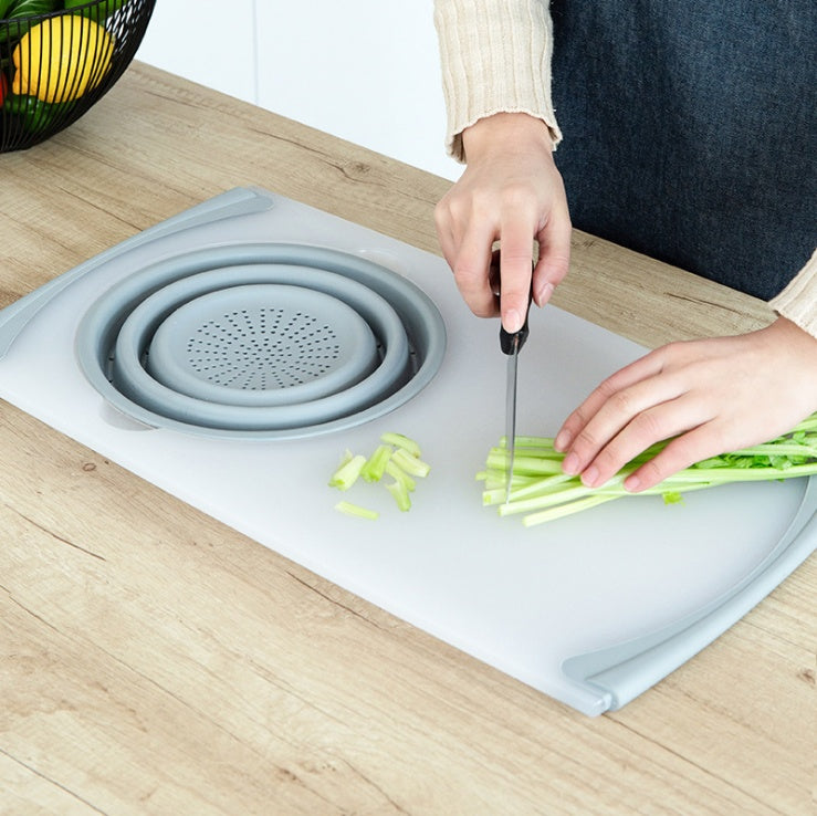 Innovative Multi-Functional 3 in 1 Chopping Board Detachable Folding Drain Basket Sink Cutting Board Dress Me Up