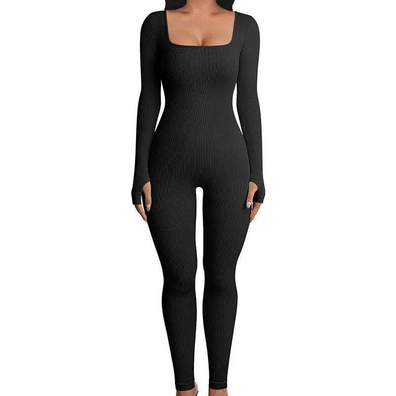 Seamless Jumpsuit Long Sleeve Shapewear Hip Lift Yoga Jumpsuit Sports Jumpsuit Bodysuits Dress Me Up