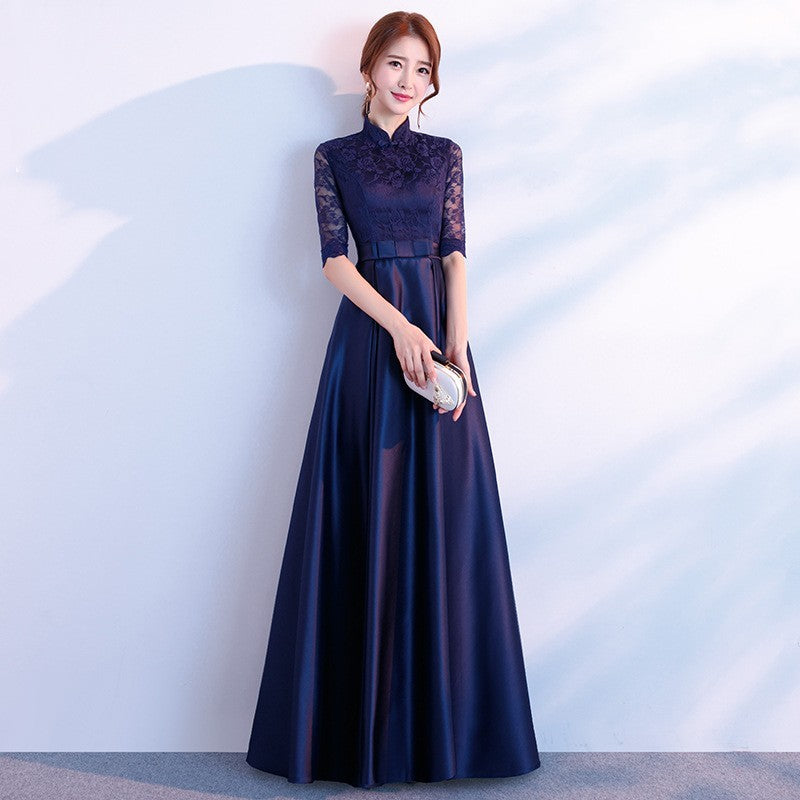 The End Elegant Long Sleeve Thin Company Annual Meeting Black Dress Dress Long Section Dress Me Up