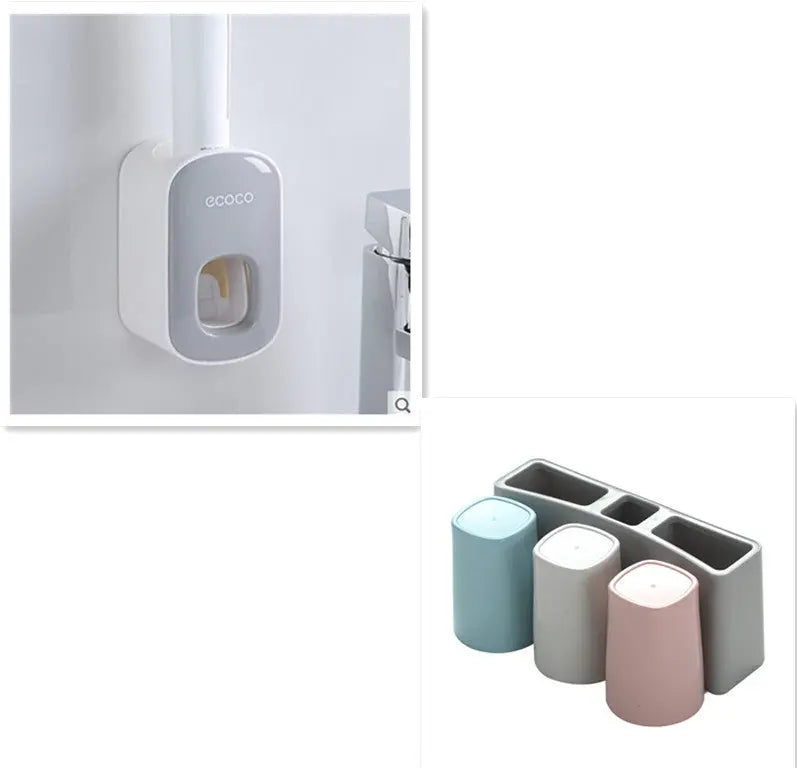 Wall Mounted Automatic Toothpaste Holder Bathroom Accessories Set Dispenser Dress Me Up