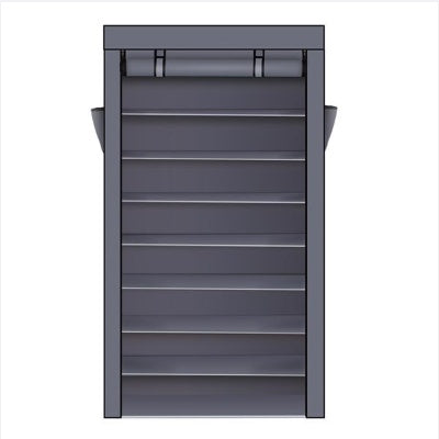 Non Woven Shoe Cabinet With 10 Layers Widened - Gray CoolZStuffs