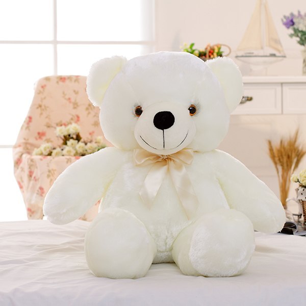 Creative Light Up LED Teddy Bear Stuffed Animals Plush Toy Colorful Glowing Christmas Gift For Kids Pillow Dress Me Up