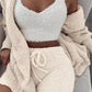 3pcs Womens Clothing Long Sleeve Crop Tank Top And Drawstring Shorts Pajama Set Dress Me Up