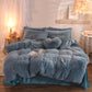 Luxury Thick Fleece Duvet Cover Queen King Winter Warm Bed Quilt Cover Pillowcase Fluffy Plush Shaggy Bedclothes Bedding Set Winter Body Keep Warm Dress Me Up