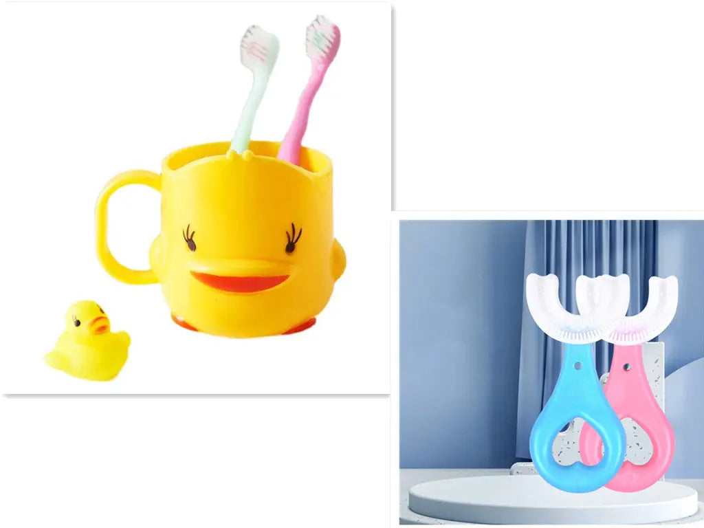 Children's U-shaped Food Grade Soft Rubber Toothbrush Dress Me Up