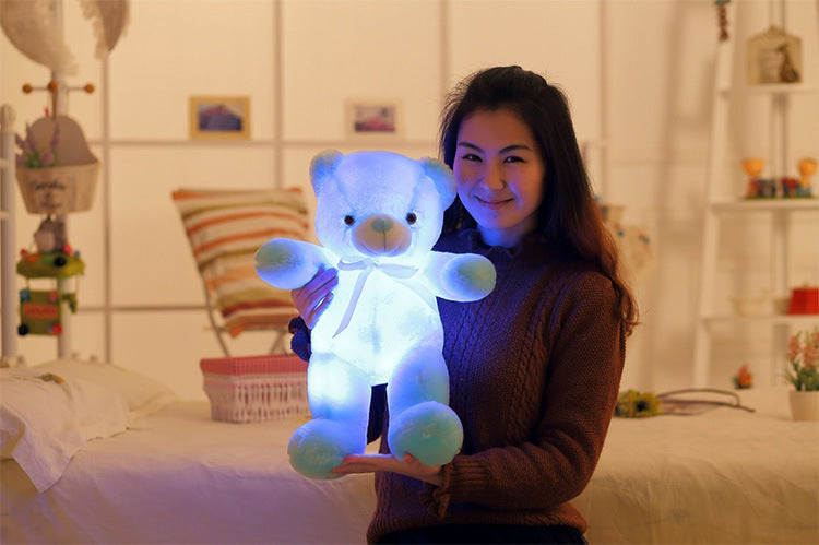 Creative Light Up LED Teddy Bear Stuffed Animals Plush Toy Colorful Glowing Christmas Gift For Kids Pillow Dress Me Up