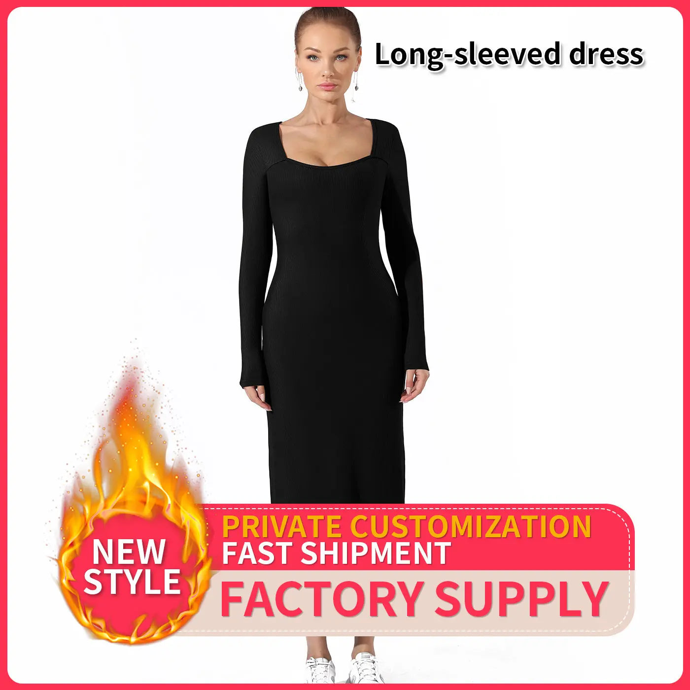 Women's Fashion Simple Solid Color Dress Dress Me Up