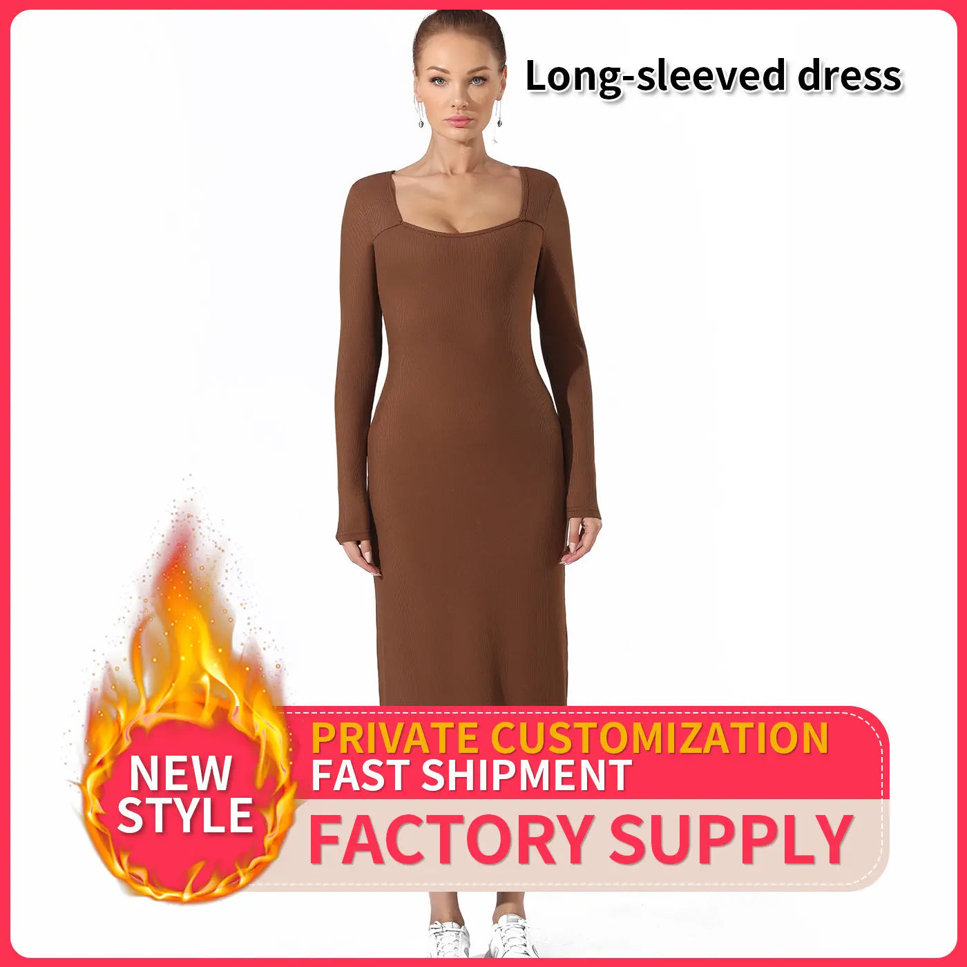 Women's Fashion Simple Solid Color Dress Dress Me Up