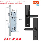 Smart WiFi Electronic Door Lock - Biometric Fingerprint, Smart Card, Password, Key Unlock & USB Emergency Charge