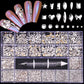 21 Grid Boxed Nail Rhinestone Flat Glass Nail Rhinestone Jewelry Set Dress Me Up