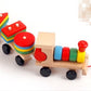 Wooden Train Three-section Tractor Toy Children's Intelligence Puzzle Toys Educational Toys Dress Me Up