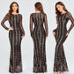 Sequins Women Maxi Dresses Long Sleeve Female Party Dresses Dress Me Up