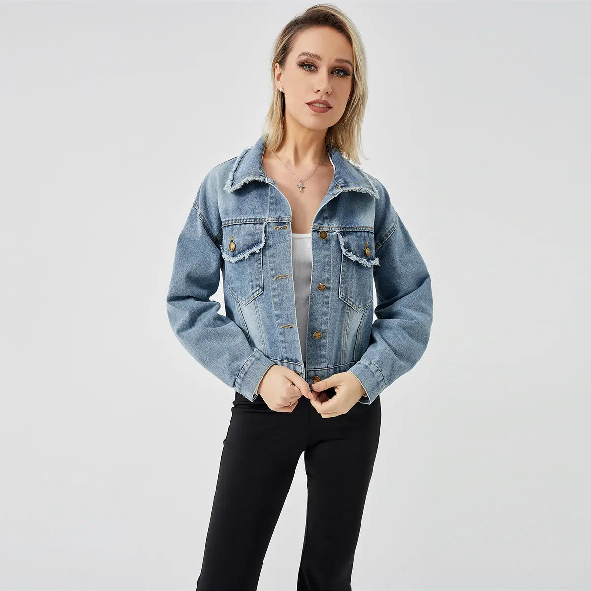 Women's Denim Long Sleeve Jacket Fashion Top Dress Me Up