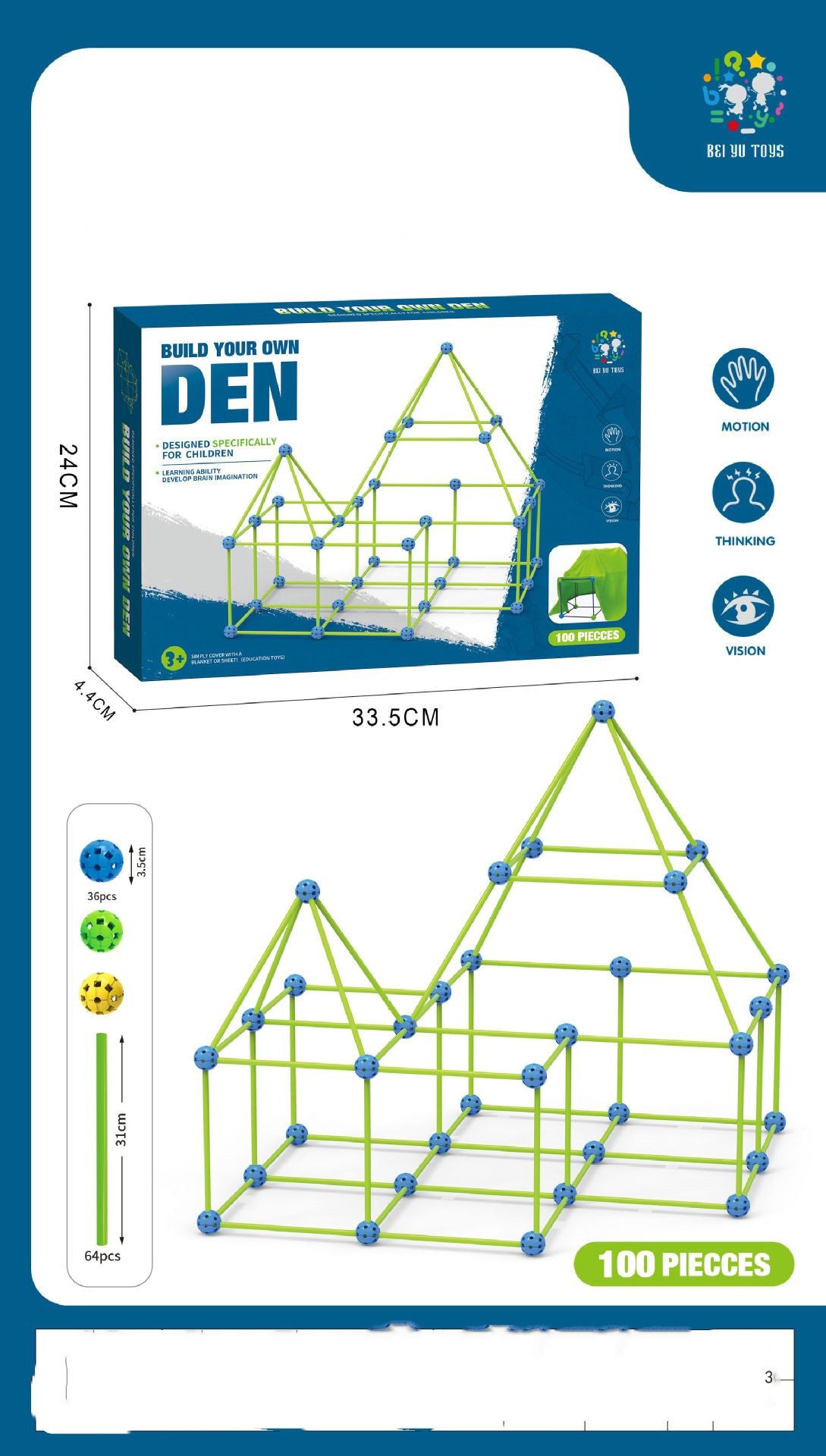 Fort Building Kit Construction Blocks Set Kids Toy Tents Fortress Builder Castles Tunnels Diy 3d Play House For Children Gift Dress Me Up