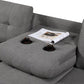 Left Fabric Sofa With Ottoman CoolZStuffs