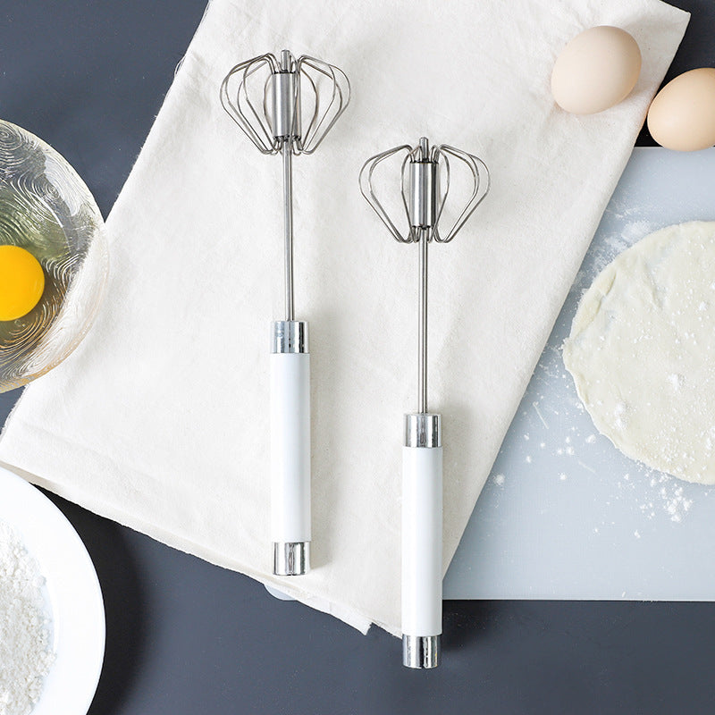 Semi-automatic Stainless Steel Egg Beater Whisk Hand Pressure Rotating Manual Mixer Egg Tools Cream Stirrer Kitchen Accessories Dress Me Up