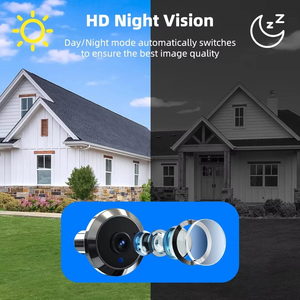 Mini 1080P Tuya Smart Life Digital Door Viewer with WiFi, IR Night Vision, and 4.3-Inch Monitor