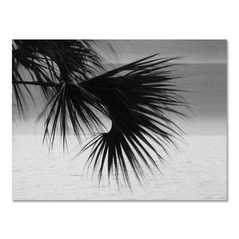 Nordic Modern Black And White Seaside Landscape Holiday Surfing Background Wall Poster Frameless Painting Dress Me Up