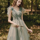 Bridesmaid Long Skirt Female Wedding Dress Host Annual Meeting Dinner Green Dress Me Up