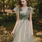 Bridesmaid Long Skirt Female Wedding Dress Host Annual Meeting Dinner Green Dress Me Up