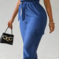 Women's Summer Casual Denim-Look Strapless Jumpsuit With Utility Design Dress Me Up