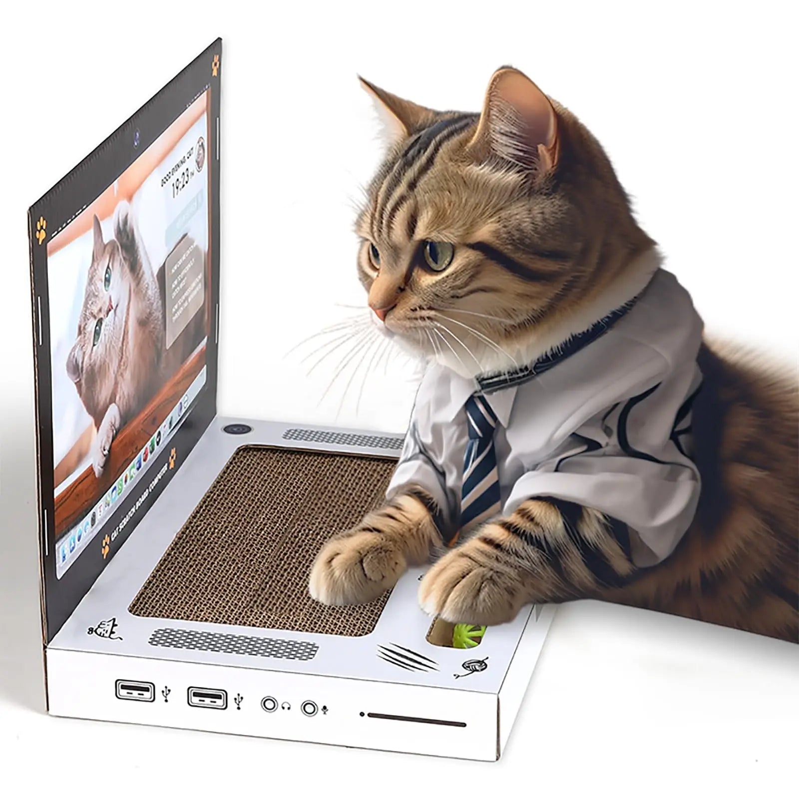 Cat Scratching Board Laptop CoolZStuffs