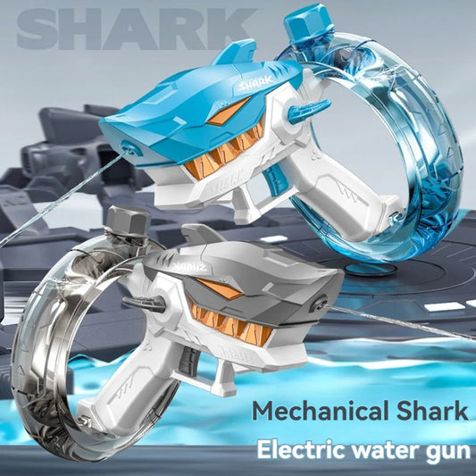 New Shark Electric Water Gun Toys Fully Automatic Continuous Fire Water Gun Large Capacity Beach Summer Children's Water Playing Toys Dress Me Up