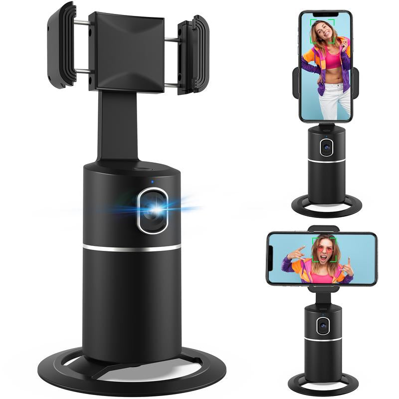 Auto Face Tracking Tripod, Mother'S Day Gift,No App Required, 360° Rotation Face Body Phone Camera Mount Smart Shooting Phone Tracking Holder for Live Vlog Streaming Video, Rechargeable Battery Accessories Selfie