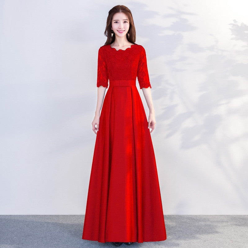 The End Elegant Long Sleeve Thin Company Annual Meeting Black Dress Dress Long Section Dress Me Up