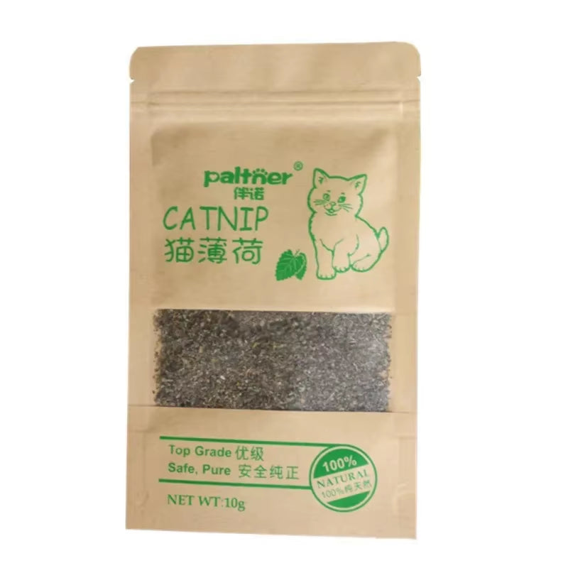 New Organic 100% Natural Cat Catnip Cattle Grass 10G Cat Mint Leaves Menthol Flavor Funny Cat Training Toy Cats Supplies