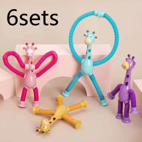 Giraffe Tubes Sensory Toys Novelty Spring Fidget Toy Stretch Tube Stress Relief Toy For Kid Birthday Gift Party Favors Dress Me Up