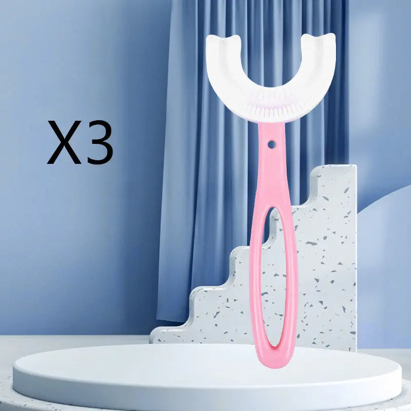 Children's U-shaped Food Grade Soft Rubber Toothbrush Dress Me Up