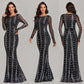 Sequins Women Maxi Dresses Long Sleeve Female Party Dresses Dress Me Up